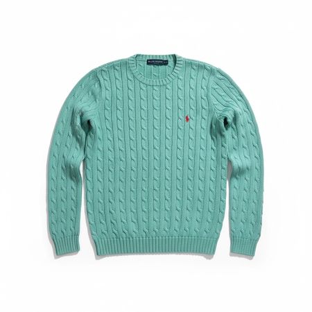 Pull ​‌Ralph Lauren‍ Torsadé ​‌Menthe col rond M #41